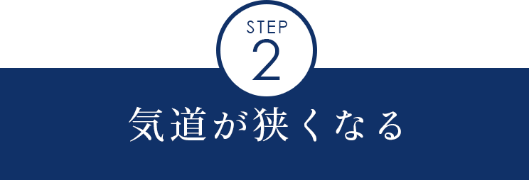 気道が狭くなる
